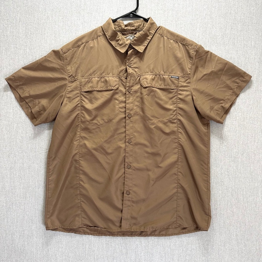 Pacific Trail Button Up Shirt Mens XL Brown‎ Vented Short Sleeve Hiking Outdoors
